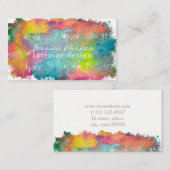 Carte De Visite Traçage coloré d'aquarelle (Devant / Derrière)
