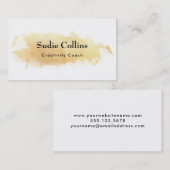 Carte De Visite Traçage créatif d'aquarelle d'or (Devant / Derrière)