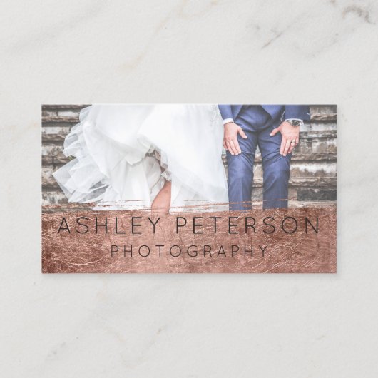 Carte De Visite Traçage rose d'or de photographie simple de (Devant)