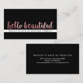 Carte De Visite Traçage rose moderne chic d'or bonjour beau (Devant / Derrière)