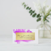 Carte De Visite Traçages élégants d'aquarelle de rose d'or (Debout devant)