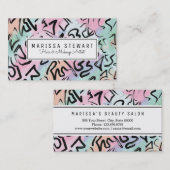 Carte De Visite Traçages modernes abstraits d'aquarelle de (Devant / Derrière)