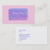 Carte De Visite Traçages roses d'aquarelle de classique pourpre (Devant / Derrière)
