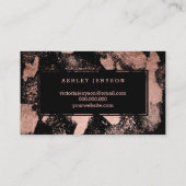 Carte De Visite Traçages roses d'or de typographie de maquilleur (Dos)