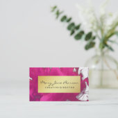 Carte De Visite Traçages rouges abstraits élégants d'aquarelle (Debout devant)