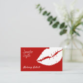 Carte De Visite Trace blanche géante de lèvres de baiser (Debout devant)