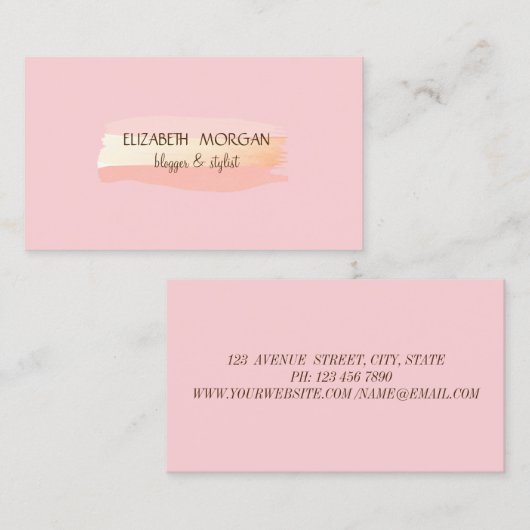 Carte De Visite Trace de brosse moderne (Devant / Derrière)