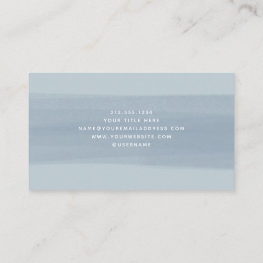 Carte De Visite Trace de brosse moderne | Dusty Blue (Dos)