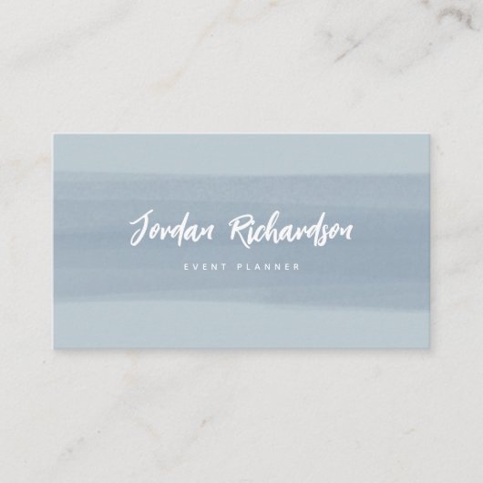 Carte De Visite Trace de brosse moderne | Dusty Blue (Devant)