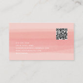 Carte De Visite Trace de brosse moderne | Pêche rose avec code QR (Dos)
