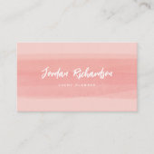 Carte De Visite Trace de brosse moderne | Pêche rose avec code QR (Devant)