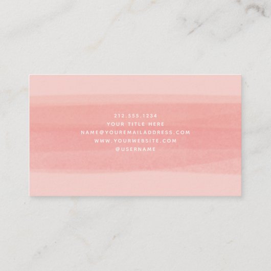 Carte De Visite Trace de brosse moderne | rose (Dos)