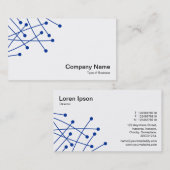 Carte De Visite Traces de particules - bleu marine sur blanc (Devant / Derrière)