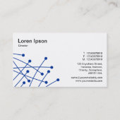 Carte De Visite Traces de particules - bleu marine sur blanc (Dos)