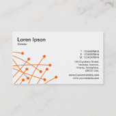 Carte De Visite Traces de particules - Orange sur blanc (Dos)