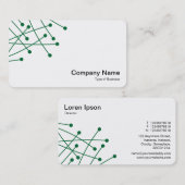 Carte De Visite Traces de particules - Vert de forêt sur blanc (Devant / Derrière)