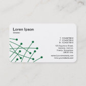 Carte De Visite Traces de particules - Vert de forêt sur blanc (Dos)