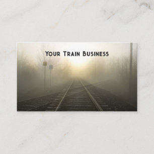 Carte De Visite Traces de train Surreal Sunrise Foggy Matin