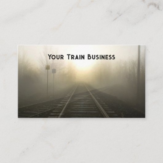 Carte De Visite Traces de train Surreal Sunrise Foggy Matin (Devant)