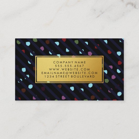Carte De Visite Traces et points Faux Gold Frame (Dos)