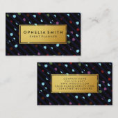 Carte De Visite Traces et points Faux Gold Frame (Devant / Derrière)