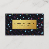 Carte De Visite Traces et points Faux Gold Frame (Devant)