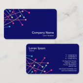 Carte De Visite Tracks de particules - Couleurs 01 sur Dp Navy 000 (Devant / Derrière)