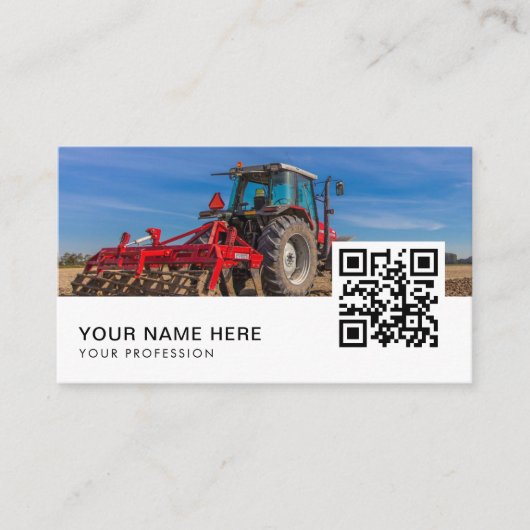 Carte De Visite Tracteur agricole QR Code (Devant)
