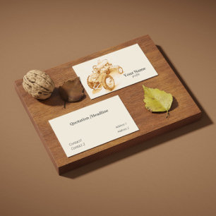 Carte De Visite tracteur antique -aquarelle