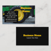 Carte De Visite Tracteur de la ferme verte noir (Devant / Derrière)