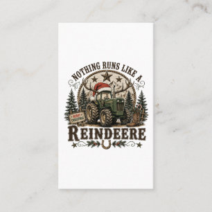 Carte De Visite Tracteur de Noël Renne