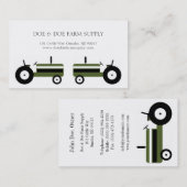 Carte De Visite Tracteur de vert d'agriculture d'approvisionnement (Devant / Derrière)
