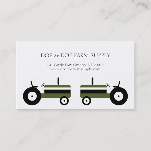 Carte De Visite Tracteur de vert d'agriculture d'approvisionnement (Devant)