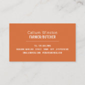 Carte De Visite Tracteur en champ, fermier et boucher (Dos)