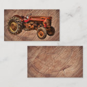 Carte De Visite Tracteur rouge antique (Devant / Derrière)