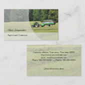 Carte De Visite Tracteur vert avec une remorque chargée par (Devant / Derrière)