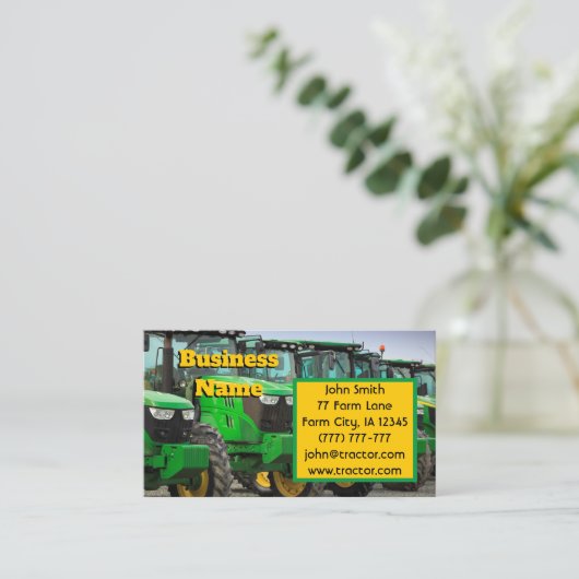 Carte De Visite Tracteurs de ferme verts (Debout devant)