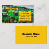 Carte De Visite Tracteurs de ferme verts (Devant / Derrière)