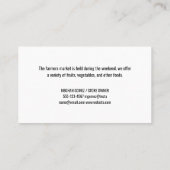 Carte De Visite Tractor | Fresh Corn Produce (Dos)