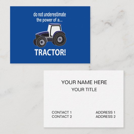 Carte De Visite Tractor Power Tracteur (Devant / Derrière)