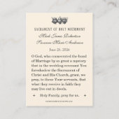 Carte De Visite Traditional Catholic Wedding Favor Holy Card (Dos)