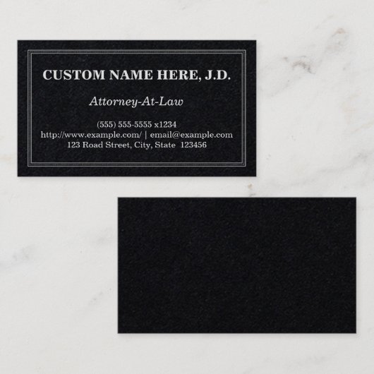 Carte de visite traditionnel du procureur (Devant / Derrière)