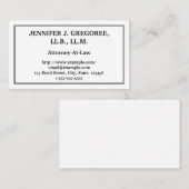 Carte de visite traditionnel et simple d'avocat (Devant / Derrière)