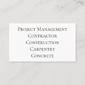 Carte de visite traditionnel noir, gris et blanc (Dos)