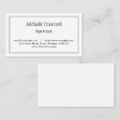 Carte de visite traditionnel, professionnel (Devant / Derrière)