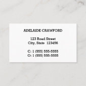 Carte de visite traditionnel, Vintage, professionn (Dos)