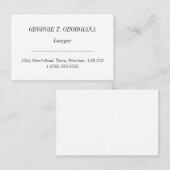 Carte de visite traditionnelle, ancienne (Devant / Derrière)