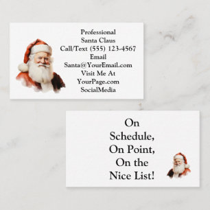 Carte de visite traditionnelle de Père Noël Classi