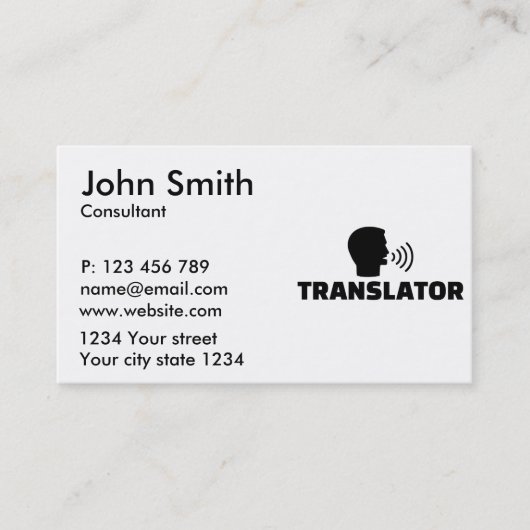 Carte De Visite Traducteur (Devant)