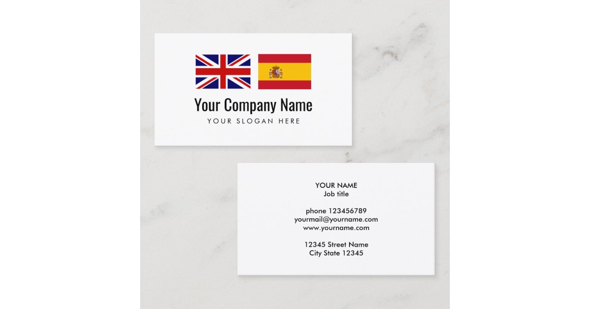 Carte De Visite Traducteur D Anglais Espagnol De Services De
